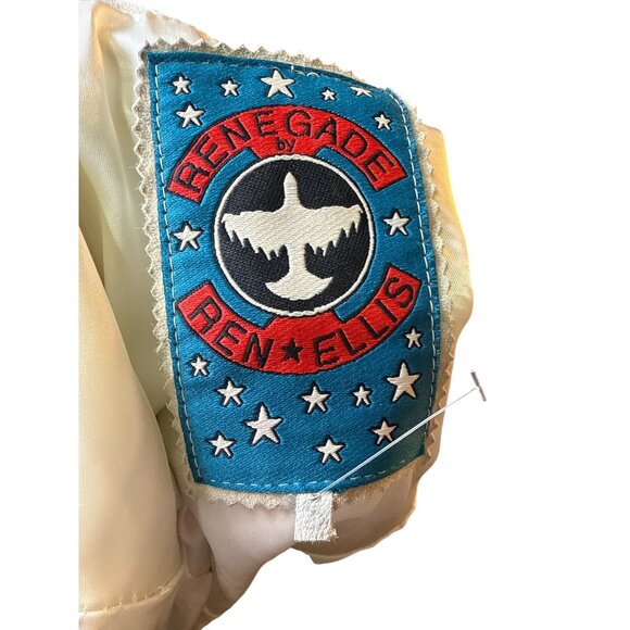 Renegade By Ren Ellis Vintage Beige Suede Fringe Beaded and Bullet Accents Sz 8 - Picture 9 of 9